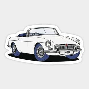 MGB Vintage Car in White Sticker